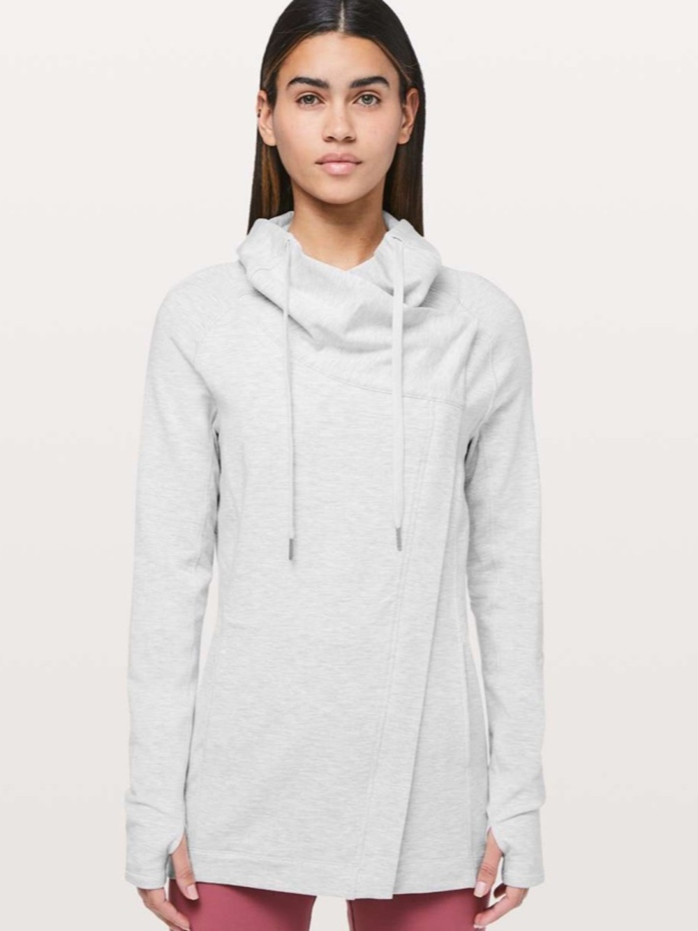 Lululemon Coast Easy Wrap Asymmetrical Heathered Core in Ultra Light Grey Size 8